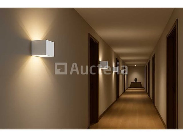 10 x tweeweg led-wandlampen – cube – 2 × 5w – wit – neutraal wit 3500k - afbeelding 1 van  5