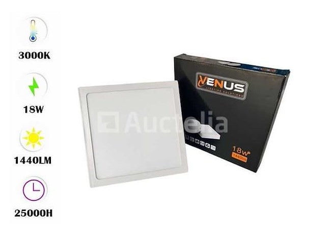 10 x vierkante led-panelen – 18w – 3000k warm wit - afbeelding 3 van  4