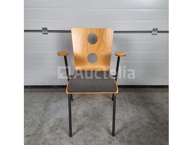 10 x vintage stoel drisag occhio van roel vandebeek voor drisag met armleuning - afbeelding 1 van  6