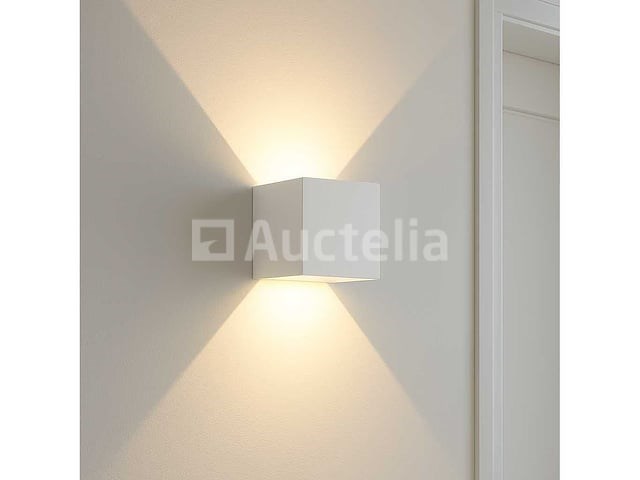 10 x wandlamp – tweerichtings led – kubus – 2 x 5w – wit - afbeelding 5 van  5