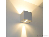 10 x wandlamp – tweerichtings led – kubus – 2 x 5w – wit - afbeelding 3 van  5