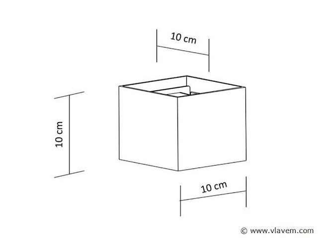 10 x wandlamp – tweerichtings led – kubus – 2 x 5w – wit - afbeelding 4 van  5