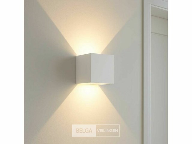 10 x wandlamp – tweerichtings led – kubus – 2 x 5w – wit - afbeelding 3 van  6