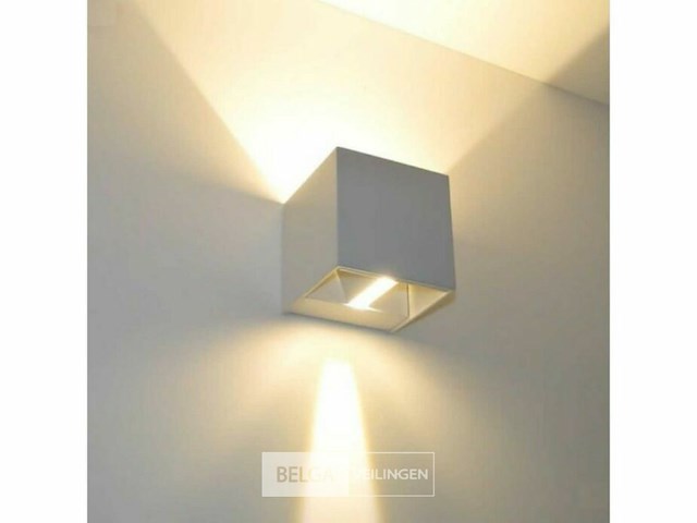 10 x wandlamp – tweerichtings led – kubus – 2 x 5w – wit - afbeelding 4 van  6