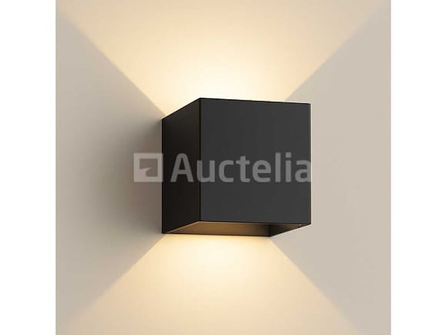 10 x wandlamp – tweerichtings led – kubus – 2 x 5w – zwart - afbeelding 1 van  5