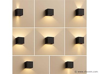 10 x wandlamp – tweerichtings led – kubus – 2 x 5w – zwart - afbeelding 1 van  5