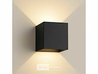 10 x wandlamp – tweerichtings led – kubus – 2 x 5w – zwart - afbeelding 3 van  6