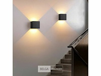 10 x wandlamp – tweerichtings led – kubus – 2 x 5w – zwart - afbeelding 5 van  6