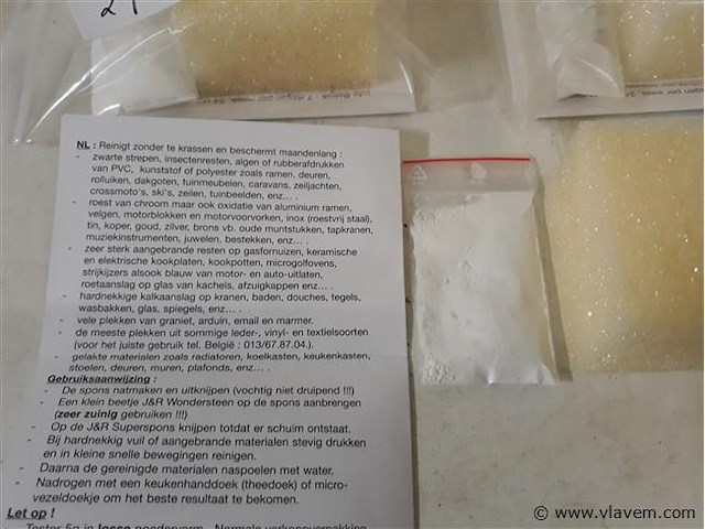 10 x wondersteenpoeder 5gr + spons - afbeelding 2 van  2