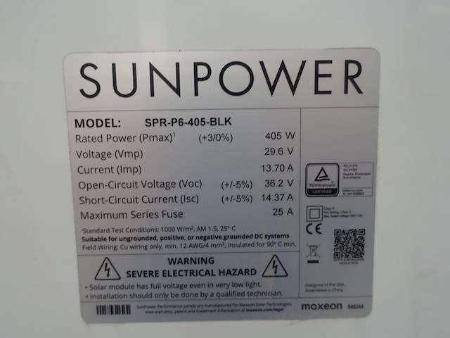 10 x zonnepaneel sunpower p6-405 (4.050 wp) - afbeelding 3 van  3