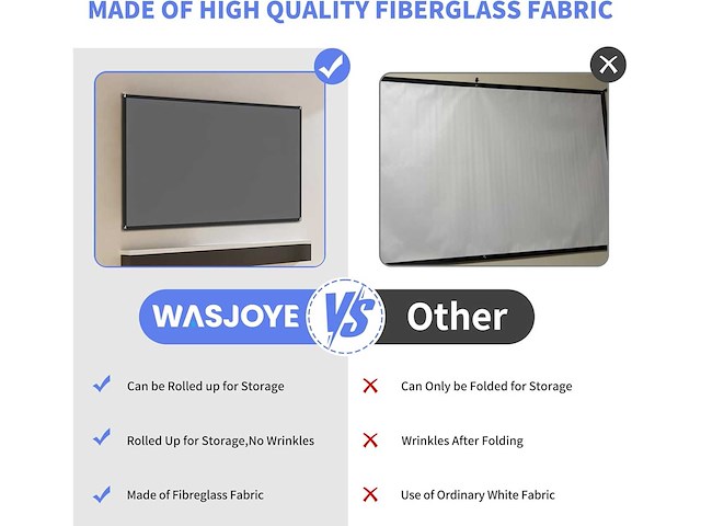 100" draagbaar projectorscherm - voor buiten- en binnengebruik - 16:9 geweven projector - afbeelding 7 van  8