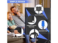 100" draagbaar projectorscherm - voor buiten- en binnengebruik - 16:9 geweven projector - afbeelding 8 van  8