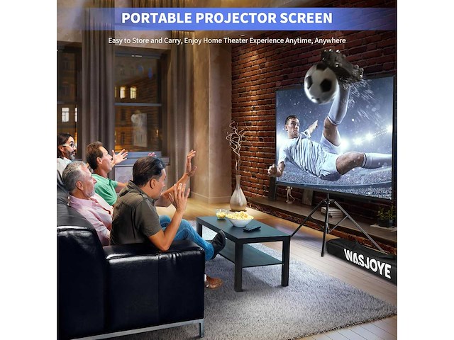 100" draagbaar projectorscherm - voor buiten- en binnengebruik - 16:9 geweven projector - afbeelding 10 van  10