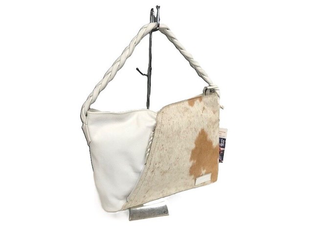 100% lederen handtas - wit - afbeelding 1 van  3