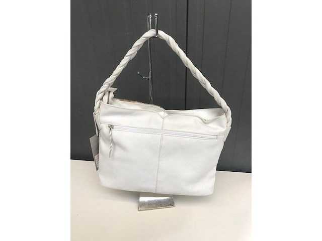 100% lederen handtas - wit - afbeelding 2 van  3