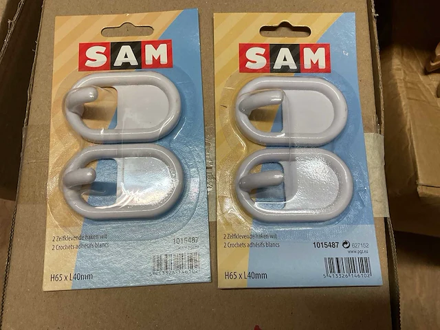 100 sets zelfklevende haken wit - afbeelding 2 van  3
