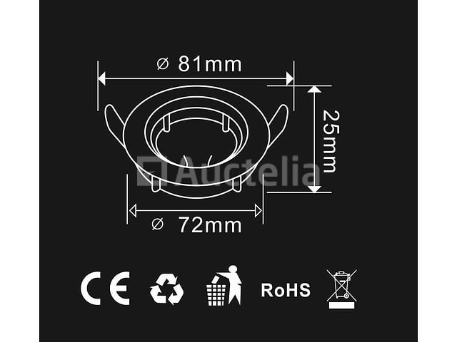 100 x downlight fitting – draaibaar – gu10 – wit – ip20 - afbeelding 1 van  5