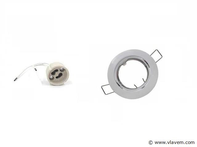 100 x downlight fitting – draaibaar – gu10 – wit – ip20 - afbeelding 1 van  5