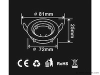100 x downlight fitting – draaibaar – gu10 – wit – ip20 - afbeelding 4 van  5