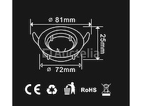100 x downlight fitting – draaibaar – gu10 – zilver – ip20 - afbeelding 4 van  5