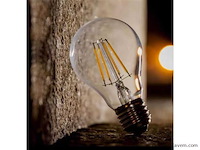 100 x filament led ball lamp 4w – 4200k neutraal wit – e27 - helder glas - afbeelding 4 van  5