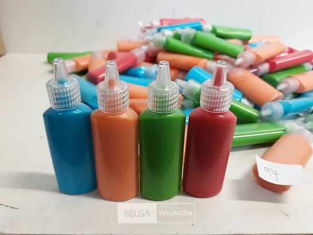 100 x glitterverf mix kleuren voor op textiel - afbeelding 3 van  3