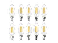 100 x led filament lamp c35 – 6w – e14 – dimbaar – 2700k warm wit - afbeelding 2 van  3