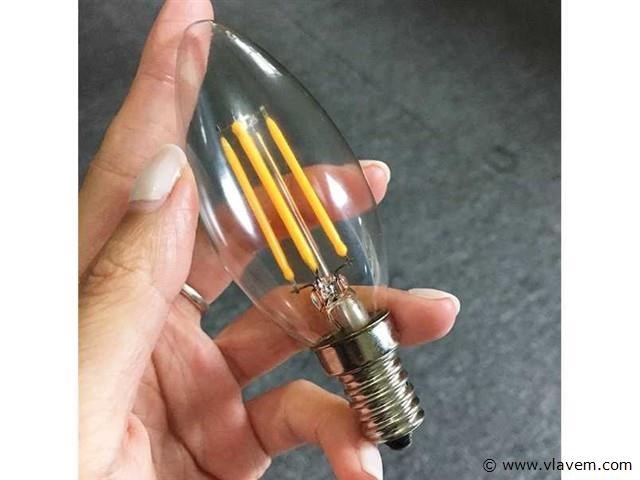 100 x led filament lamp c35 – 6w – e14 – dimbaar – 2700k warm wit - afbeelding 2 van  3