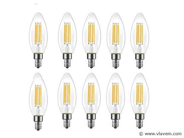 100 x led filament lamp c35 – 6w – e14 – dimbaar – 2700k warm wit - afbeelding 3 van  3