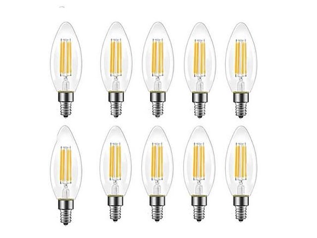 100 x led-gloeidraadlampen c35 – 6w – e14 – dimbare – warm wit - afbeelding 3 van  3