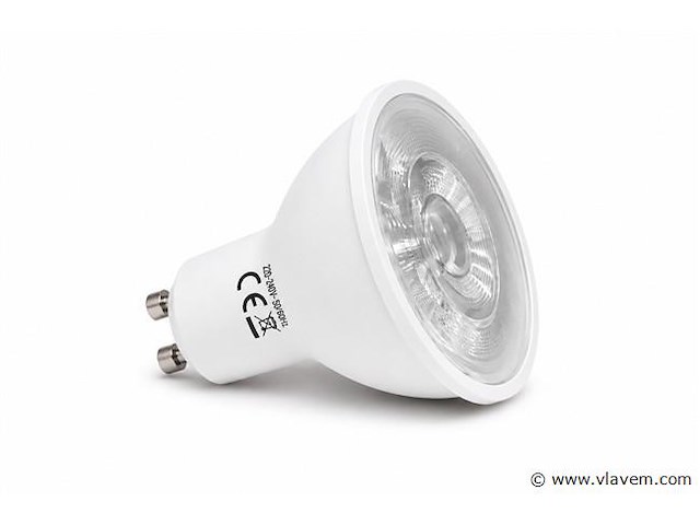 100 x led spot gu10 – 6w – 3000k warm wit – ip20 - afbeelding 1 van  4