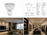 100 x led spot gu10 – 6w – 3000k warm wit – ip20 - afbeelding 4 van  4