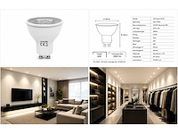 100 x led spot gu10 – 6w – 4200k neutraal wit – ip20 - afbeelding 4 van  4