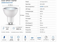 100 x led spot gu10 – 6w – 6400k koud wit – ip20 - afbeelding 3 van  4