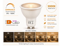 100 x led spot gu10 – 6w – dimbaar – 3000k warm wit – ip20 - afbeelding 4 van  4