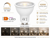 100 x led spot gu10 – 6w – dimbaar – 4200k neutraal wit – ip20 - afbeelding 1 van  4