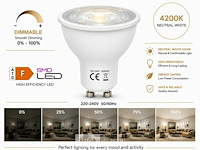 100 x led spot gu10 – 6w – dimbaar – 4200k neutraal wit – ip20 - afbeelding 2 van  5