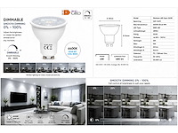 100 x led spot gu10 – 6w – dimbaar – 6400k koud wit – ip20 - afbeelding 4 van  4