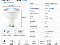 100 x led spot gu10 – 6w – dimbaar – 6400k koud wit – ip20 - afbeelding 4 van  5