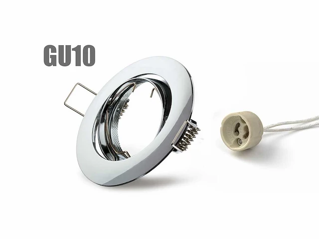 100 x solo chrome line plafond inbouwspots, gu10 - afbeelding 1 van  6