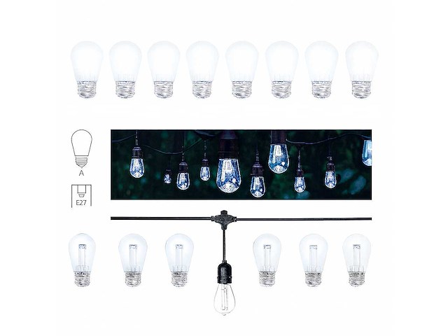 100 x st45 filament shockproof led lamp – 6000k koud wit – e27 – wit - afbeelding 6 van  10