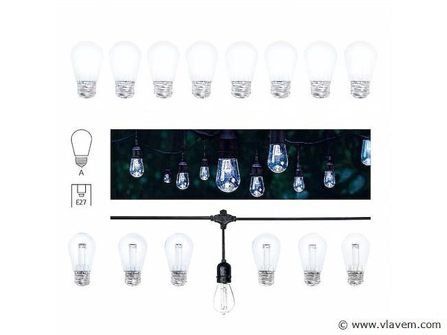 100 x st45 filament shockproof led lamp – 6000k koud wit – e27 – wit - afbeelding 5 van  5