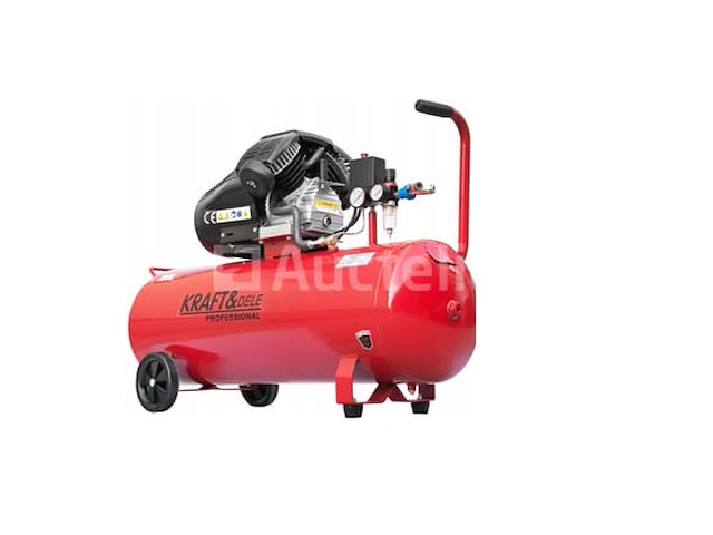 100l kraft&dele professionele dubbelzuiger oliecompressor - afbeelding 1 van  5
