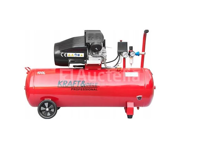 100l kraft&dele professionele dubbelzuiger oliecompressor - afbeelding 5 van  5