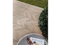 100m² buiten, slavonia cherry 40x120 x 20mm, houten effect, volledig porselein steengoed voor terras - afbeelding 2 van  2