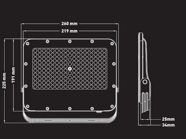 100w 3000k led breedstraler met lens waterdicht (16x) - afbeelding 6 van  7
