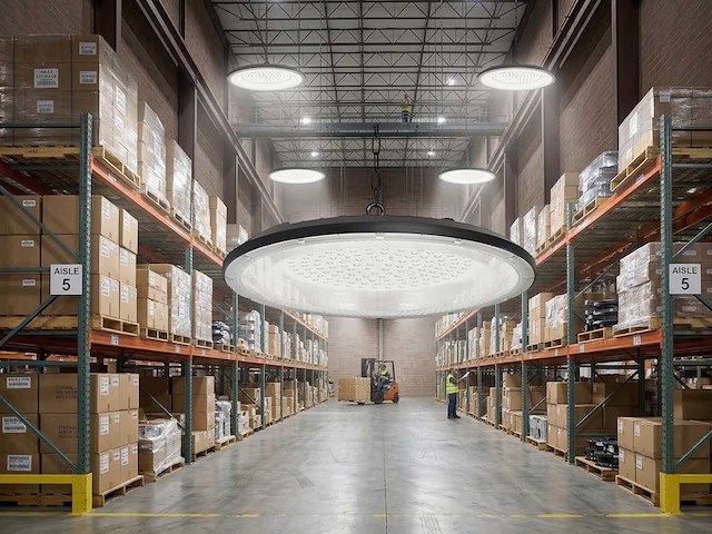 100w 3000k led ufo highbay waterdicht met lens (10x) - afbeelding 1 van  8