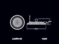 100w 3000k led ufo highbay waterdicht met lens(6x) - afbeelding 6 van  9