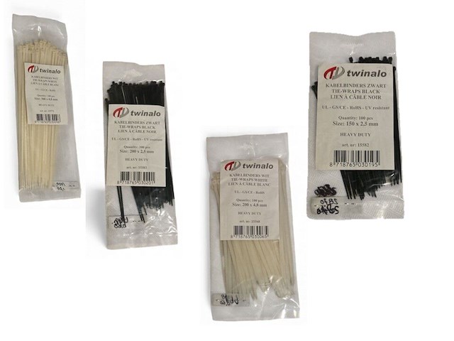 100x twinalo tie-wraps/kabelbinders - afbeelding 1 van  1