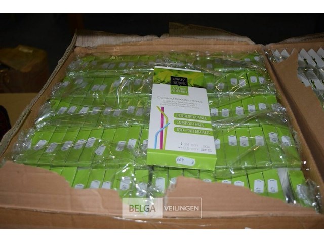 100x50st plastieken rietjes - afbeelding 1 van  2